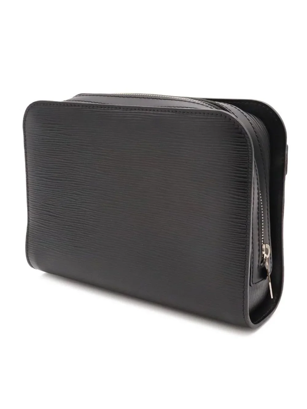 Louis Vuitton Epi Hoche Clutch Leather Noir Black Silver
